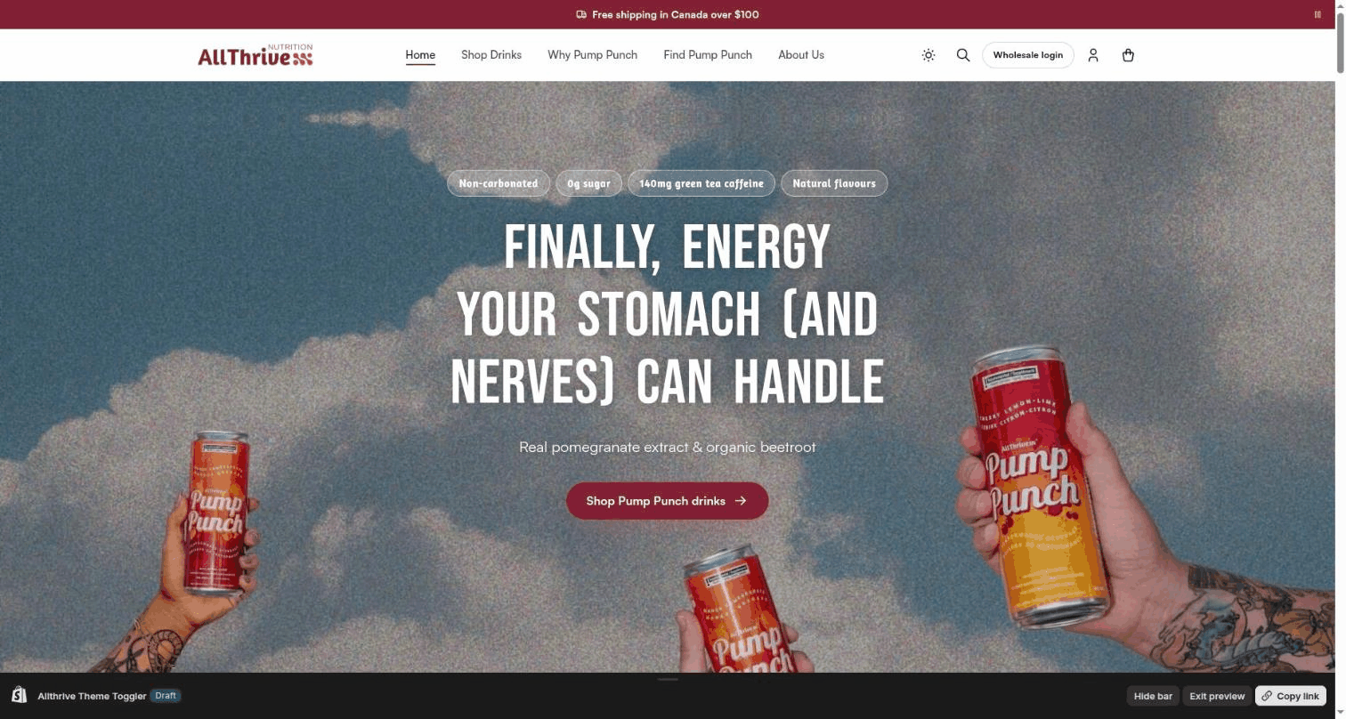 AllThrive Nutrition walkthrough