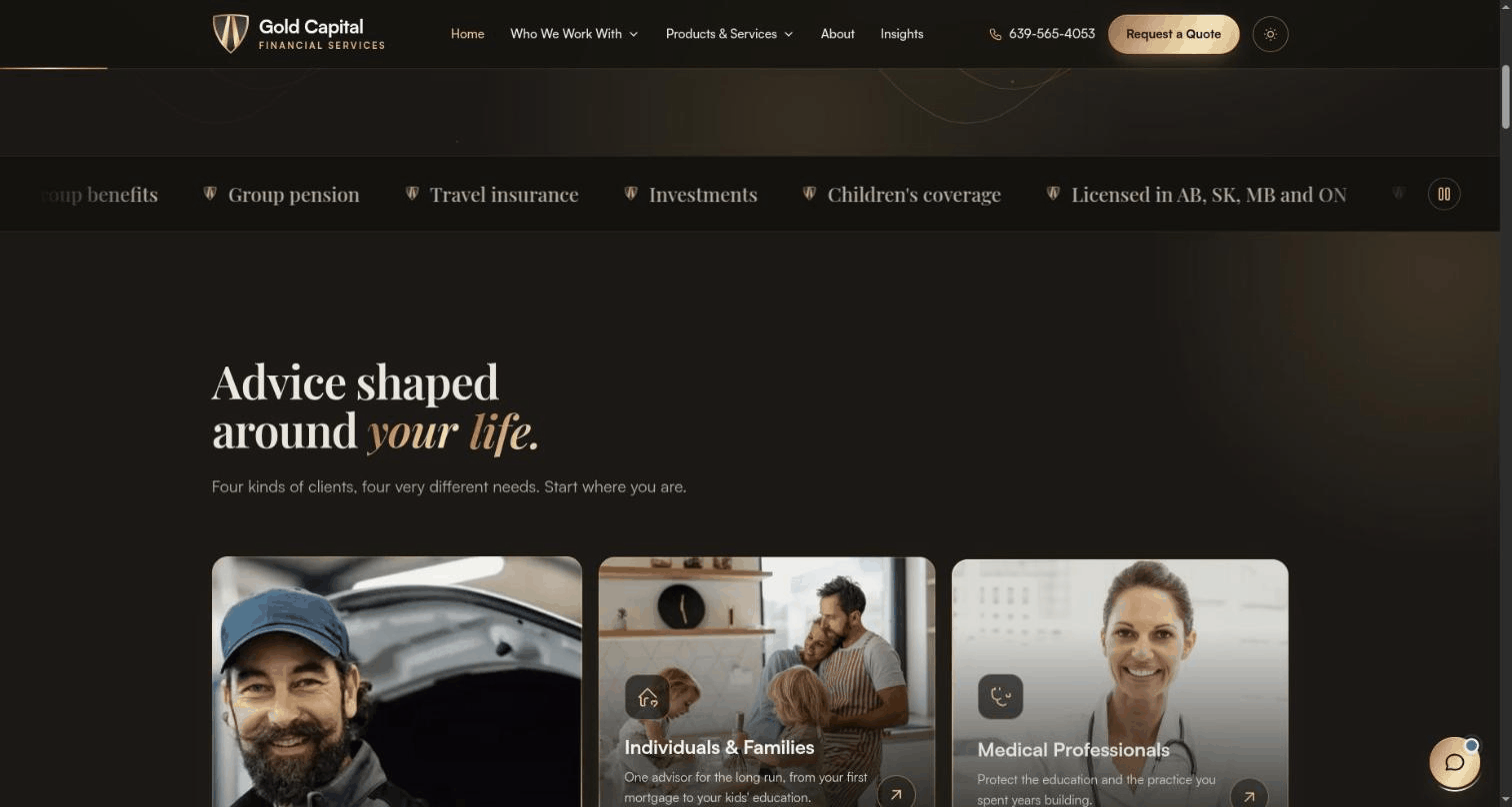 Gold Capital Financial Services walkthrough